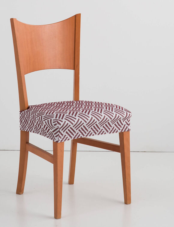 Housse assise de chaise "Valeria" (blanc / rouge) Housse assise de chaise "Valeria" (blanc / rouge)